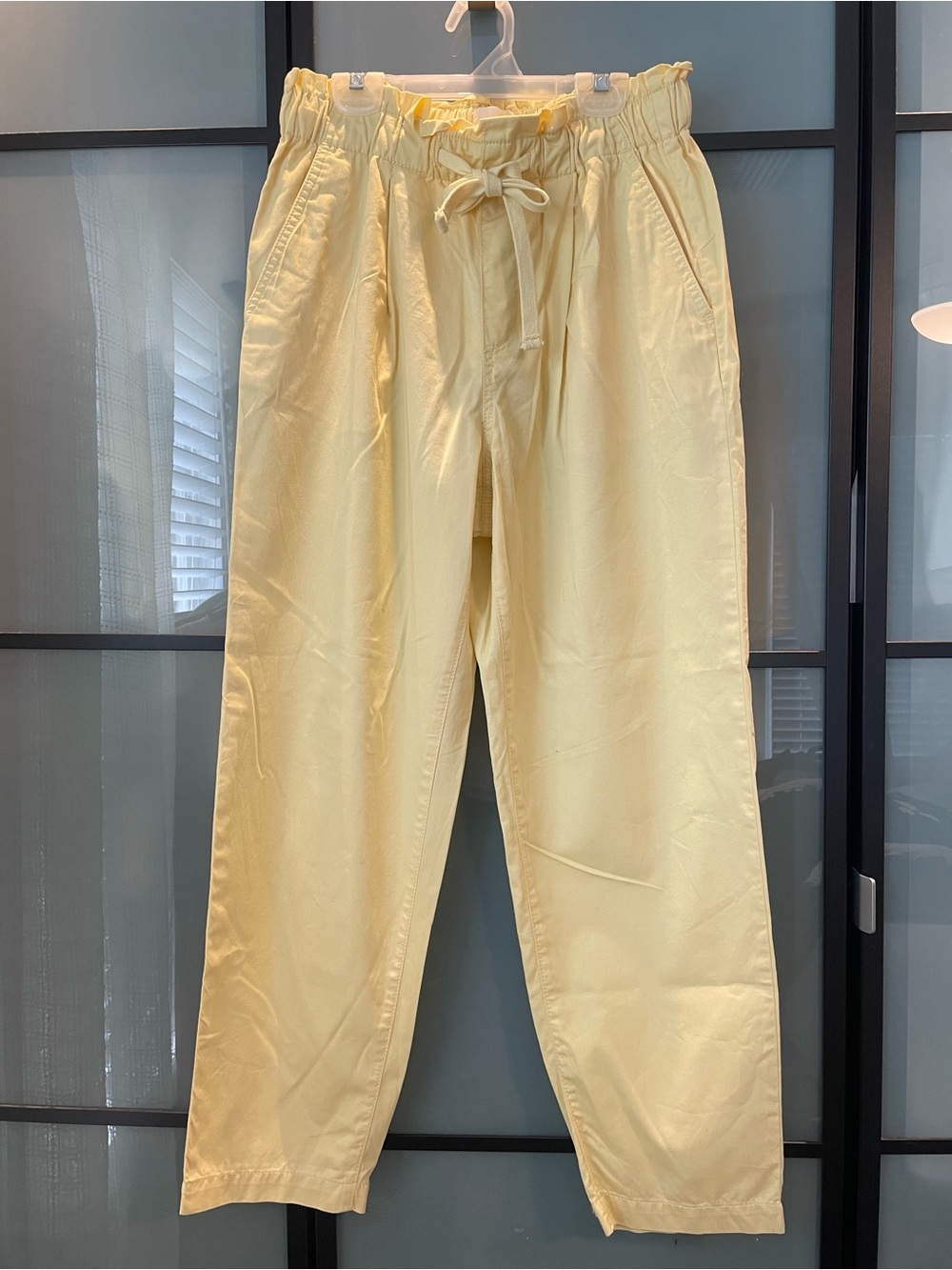 LOFT Pale Yellow Drawstring Chinos